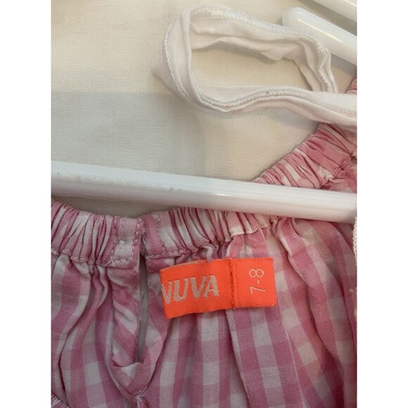 Sunuva Sz 7 8 Pink Gingham Pillowcase Smocked Dress Heart Pockets Easter - Picture 5 of 5